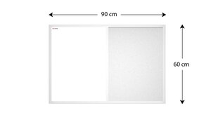 Kamštinė magnetinė lenta Combi, balta, 90x60 cm kaina ir informacija | Kanceliarinės prekės | pigu.lt