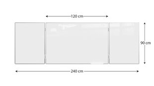 Magnetinė sauso valymo lenta triptikas 90x120/240, balta kaina ir informacija | Kanceliarinės prekės | pigu.lt