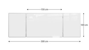 Magnetinė sauso valymo lenta triptikas 100x150/300, balta kaina ir informacija | Kanceliarinės prekės | pigu.lt