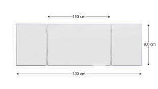 Magnetinė keramikinė sauso valymo lenta triptikas 100x150/300, balta kaina ir informacija | Kanceliarinės prekės | pigu.lt