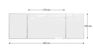 Magnetinė sauso valymo lenta triptikas 100x170/340, balta цена и информация | Kanceliarinės prekės | pigu.lt