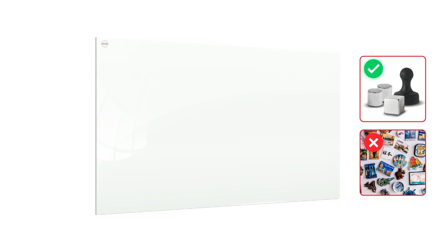 Magnetinė stiklinė lenta Allboards, 100x80 cm kaina ir informacija | Kanceliarinės prekės | pigu.lt