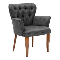 Fotelis Kalune Design Paris Walnut Wooden, pilkas/rudas kaina ir informacija | Svetainės foteliai | pigu.lt