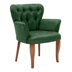Fotelis Kalune Design Paris Walnut Wooden, žalias/rudas kaina ir informacija | Svetainės foteliai | pigu.lt