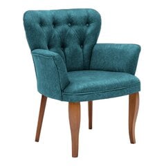 Fotelis Kalune Design Paris Walnut Wooden, mėlynas/rudas цена и информация | Кресла в гостиную | pigu.lt