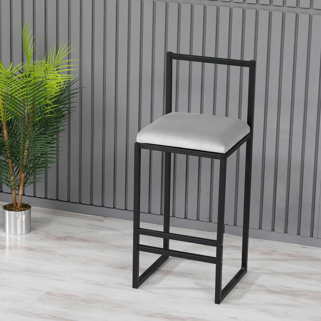 Baro kėdė Nordic, juoda/pilka kaina ir informacija | Virtuvės ir valgomojo kėdės | pigu.lt