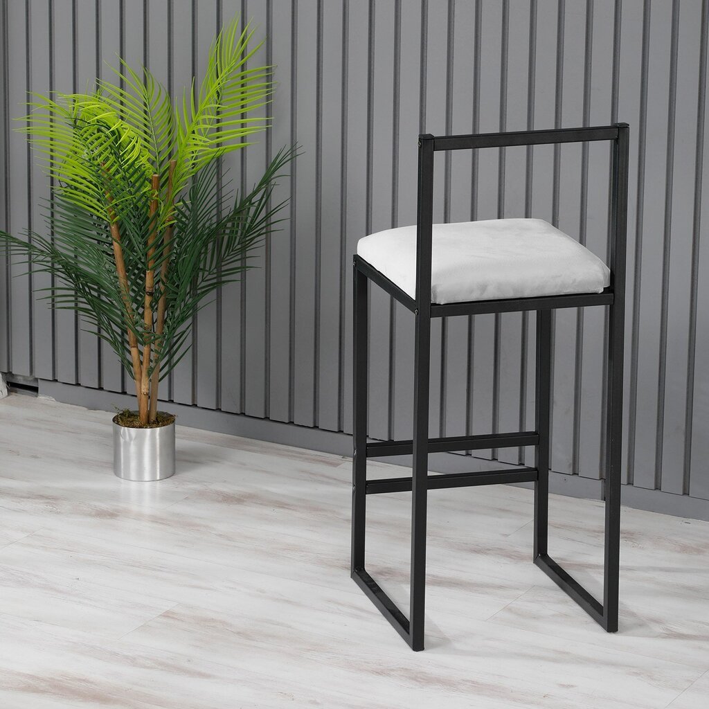 Baro kėdė Nordic, juoda/pilka kaina ir informacija | Virtuvės ir valgomojo kėdės | pigu.lt