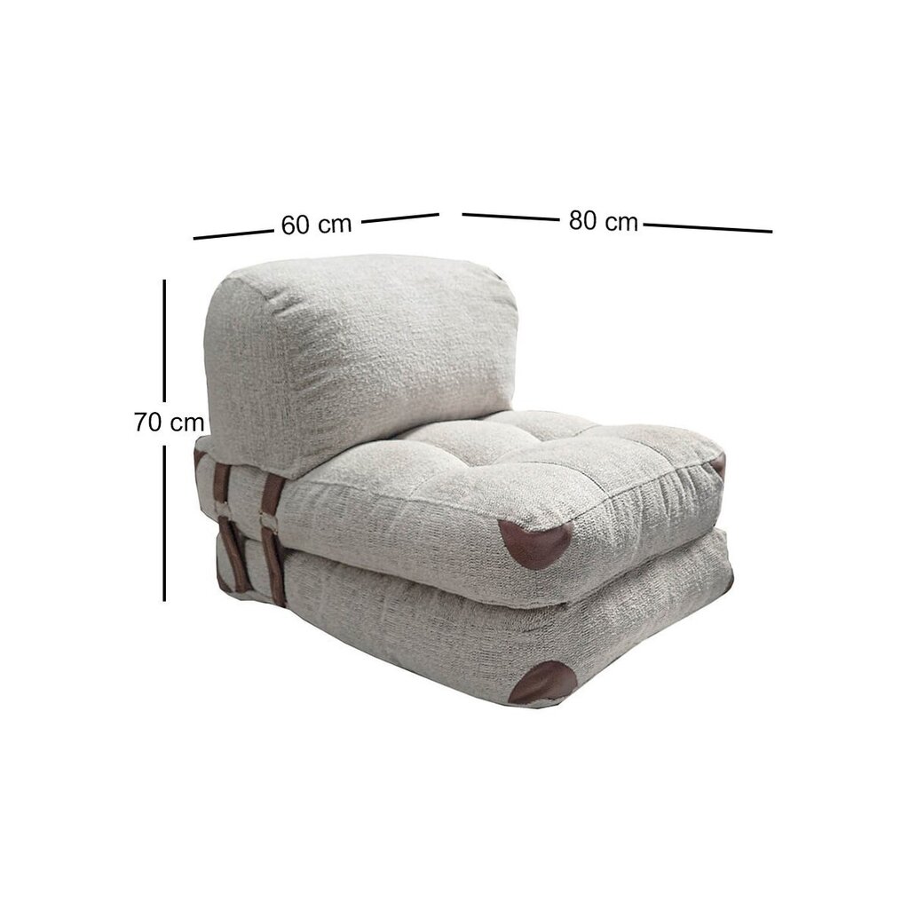 Fotelis lova Fold Teddy, pilkas kaina ir informacija | Svetainės foteliai | pigu.lt