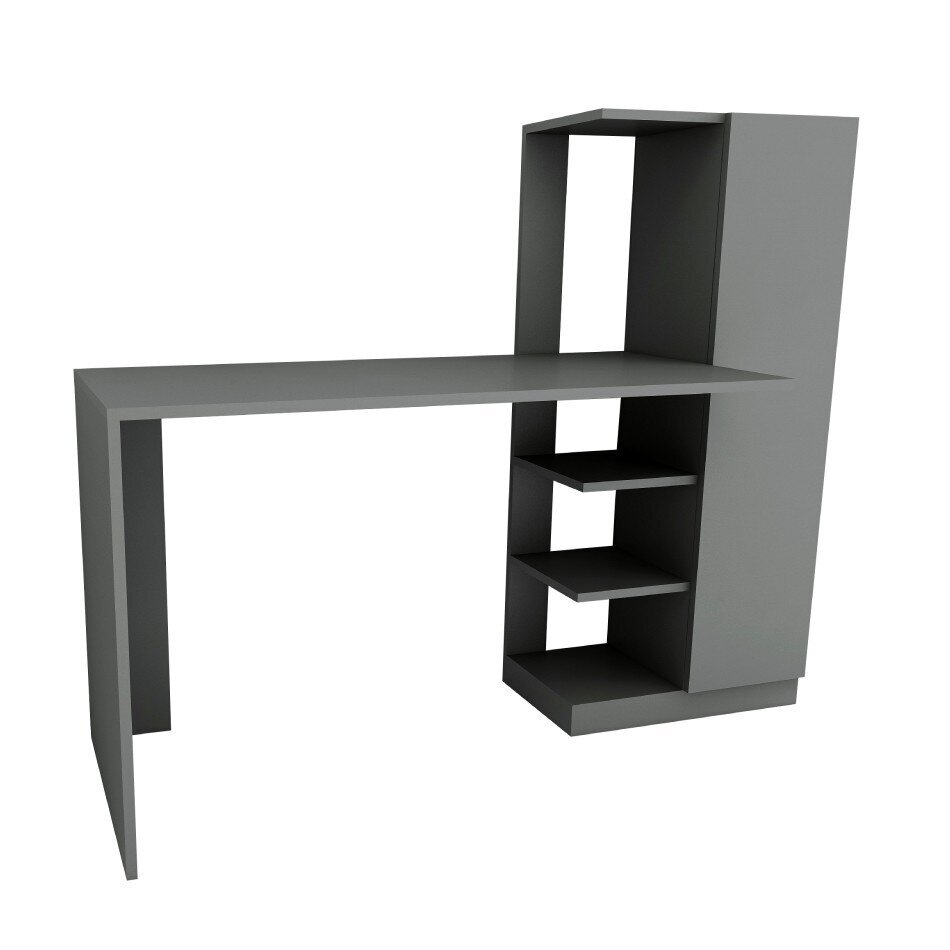 2-ių dalių rašomojo stalo komplektas Kalune Design Yagiz, pilkas kaina ir informacija | Kompiuteriniai, rašomieji stalai | pigu.lt