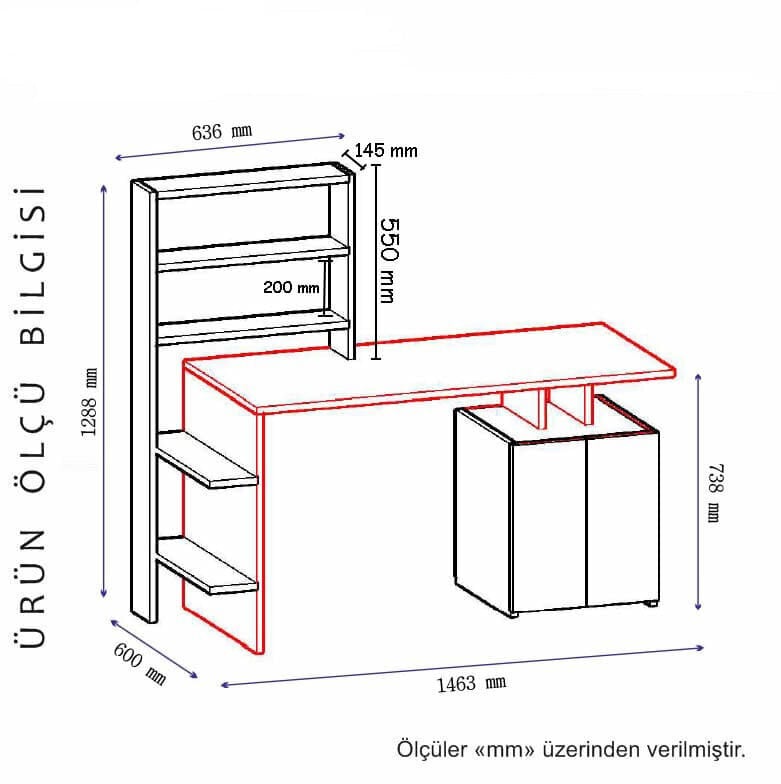 2-ių dalių rašomojo stalo komplektas Kalune Design Melis, rudas/pilkas kaina ir informacija | Kompiuteriniai, rašomieji stalai | pigu.lt