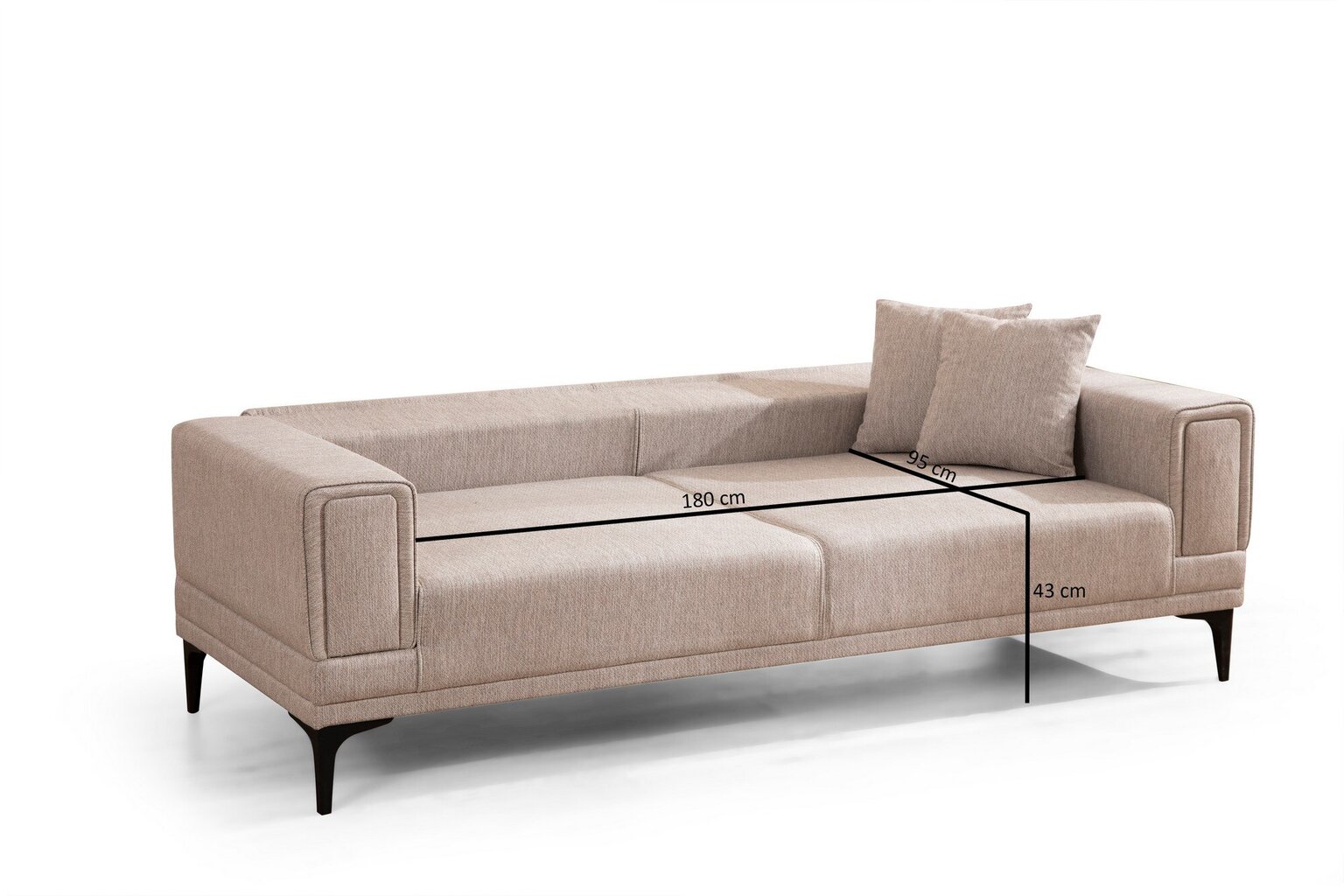 Sofa-lova Horizon, smėlio spalvos kaina ir informacija | Sofos | pigu.lt