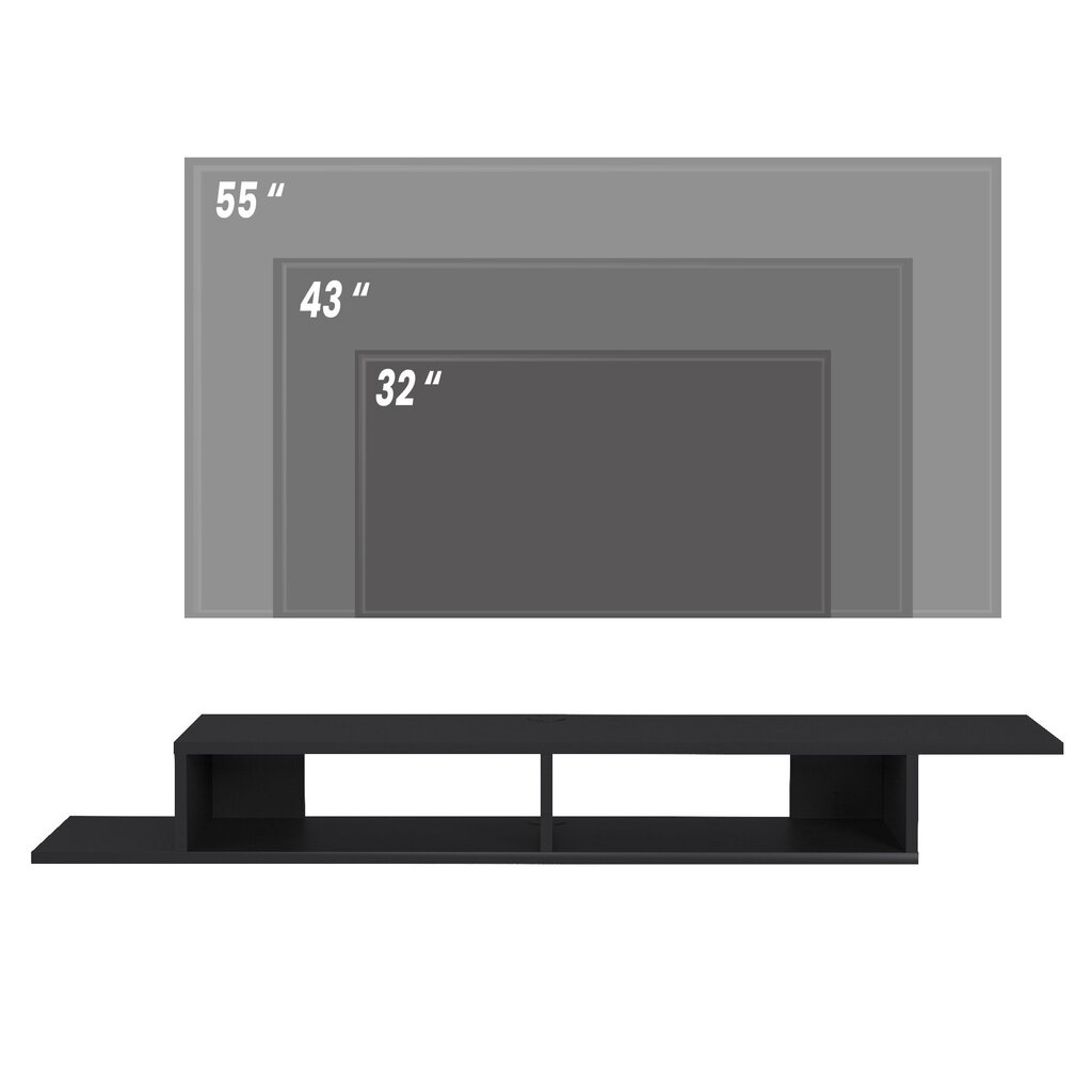 TV spintelė Kalune Design Numudio, juodas цена и информация | TV staliukai | pigu.lt