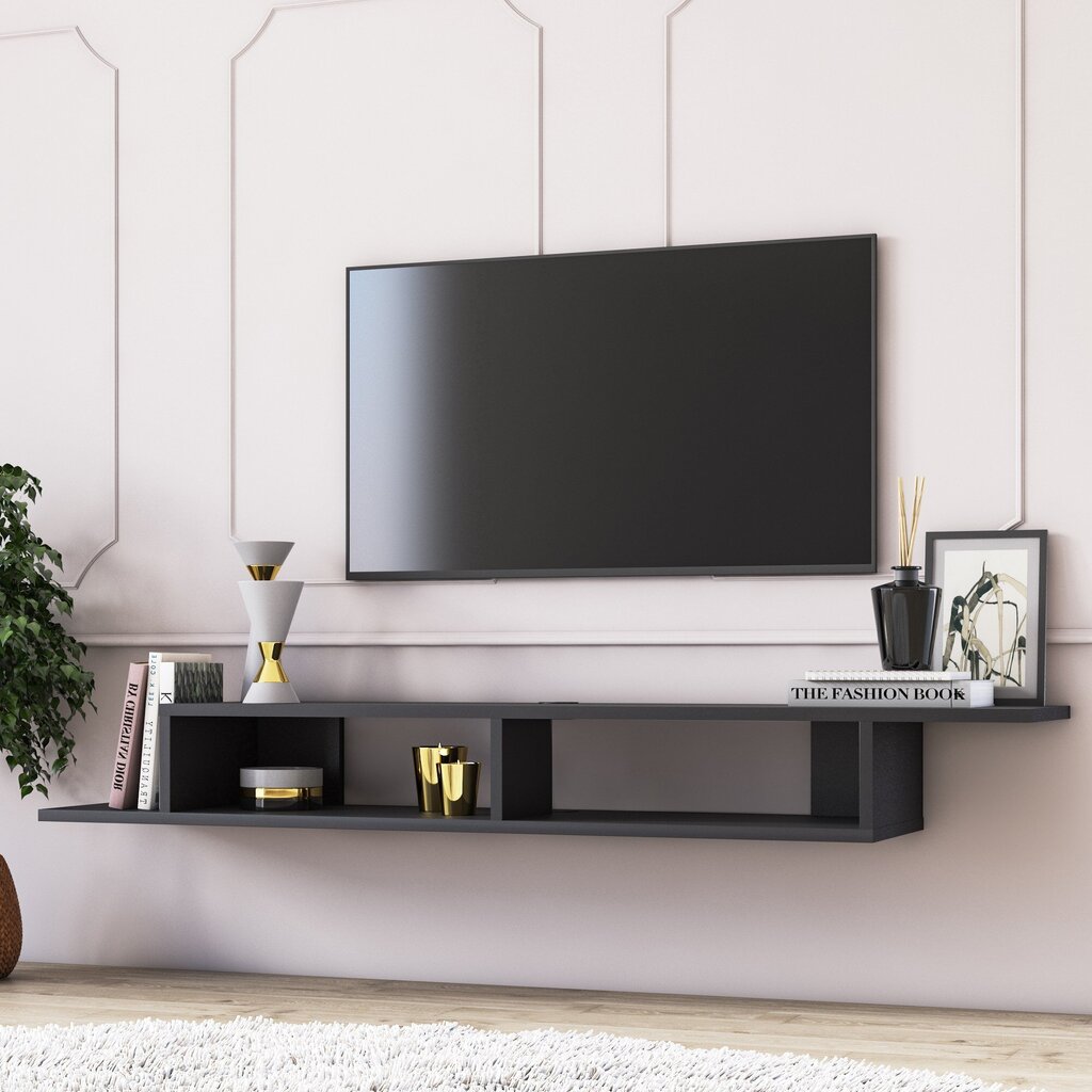 TV spintelė Kalune Design Numudio, juodas цена и информация | TV staliukai | pigu.lt