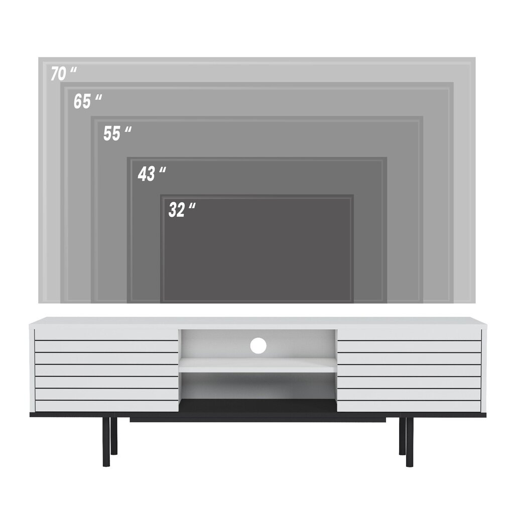 TV staliukas Kalune Design Colosseo, baltas/juodas цена и информация | TV staliukai | pigu.lt