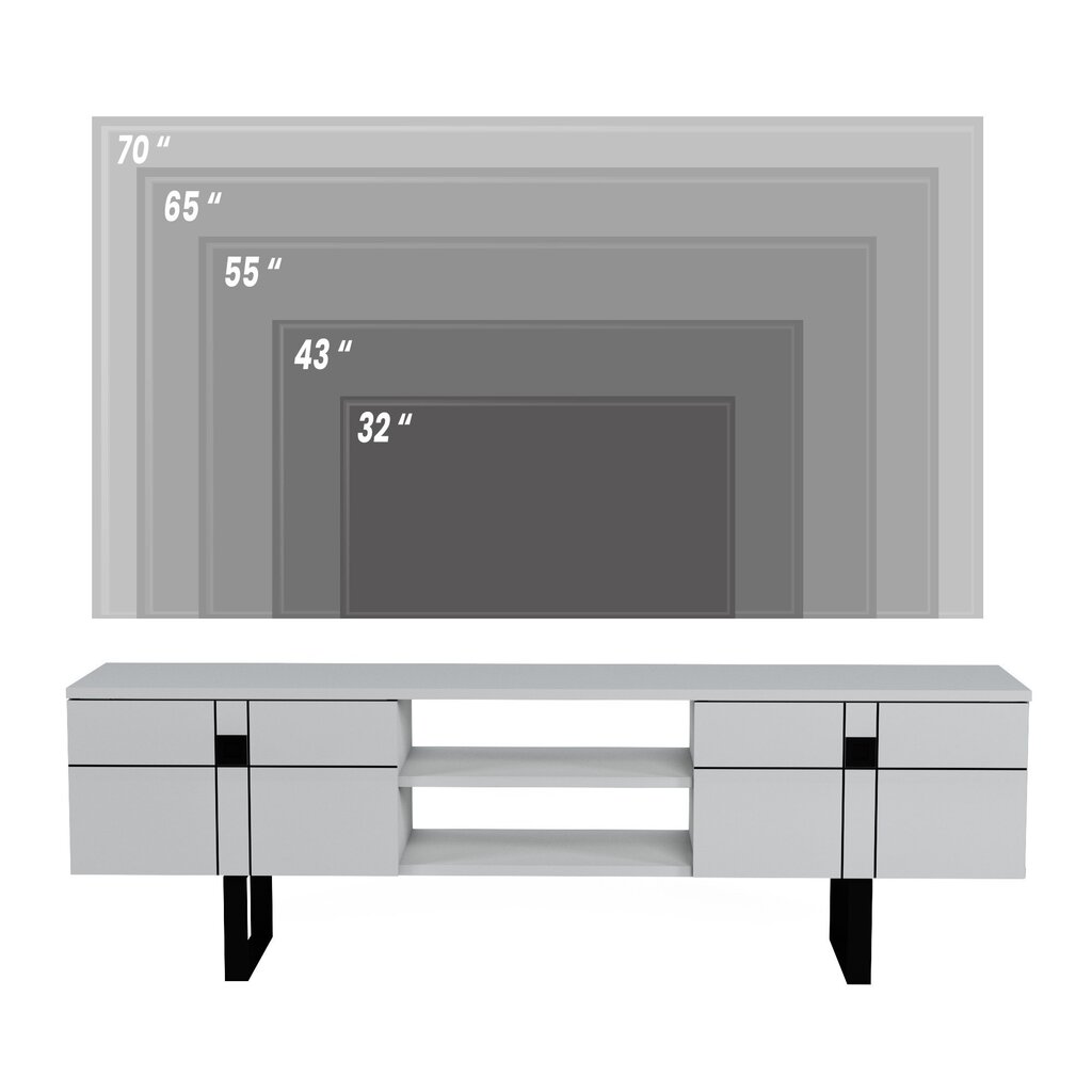 TV staliukas Kalune Design Paulo, baltas kaina ir informacija | TV staliukai | pigu.lt