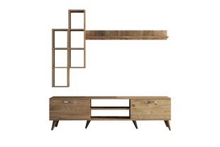 4-ių dalių svetainės baldų komplektas Kalune Design TVU0302, rudas kaina ir informacija | Sekcijos | pigu.lt