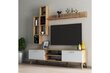 4-ių dalių svetainės baldų komplektas Kalune Design TVU0303, rudas/baltas kaina ir informacija | Sekcijos | pigu.lt
