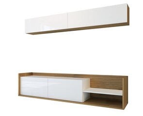 2-ių dalių svetainės baldų komplektas Kalune Design Kale, rudas/baltas kaina ir informacija | Sekcijos | pigu.lt