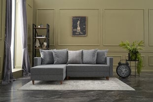 Kampinė sofa-lova Aydam Left, pilka цена и информация | Угловые диваны | pigu.lt