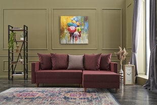 Kampinė sofa-lova Aydam Right, raudona цена и информация | Угловые диваны | pigu.lt