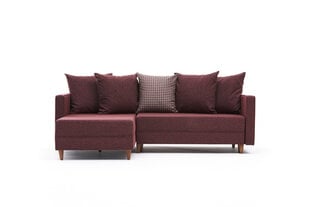 Kampinė sofa-lova Aydam Left, raudona цена и информация | Угловые диваны | pigu.lt