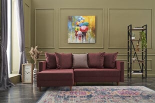 Kampinė sofa-lova Aydam Left, raudona цена и информация | Угловые диваны | pigu.lt