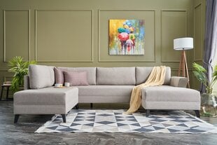 Kampinė sofa-lova Eris, smėlio spalvos цена и информация | Угловые диваны | pigu.lt