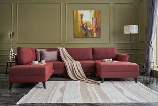 Kampinė sofa-lova Eris, raudona цена и информация | Угловые диваны | pigu.lt