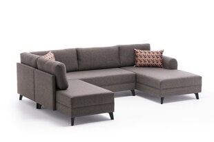 Kampinė sofa-lova Belen, ruda kaina ir informacija | Minkšti kampai | pigu.lt