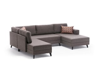 Kampinė sofa-lova Efsun, ruda kaina ir informacija | Minkšti kampai | pigu.lt