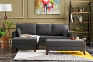 Kampinė sofa-lova Bella Mini Left, pilka kaina ir informacija | Minkšti kampai | pigu.lt