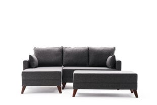 Kampinė sofa-lova Bella Mini Left, pilka kaina ir informacija | Minkšti kampai | pigu.lt