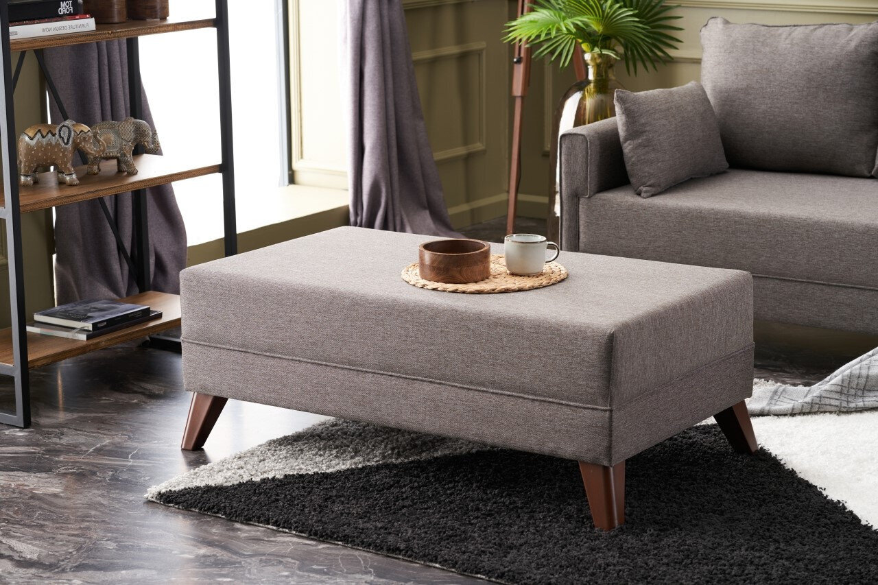 Kampinė sofa-lova Bella Mini Right, ruda kaina ir informacija | Minkšti kampai | pigu.lt