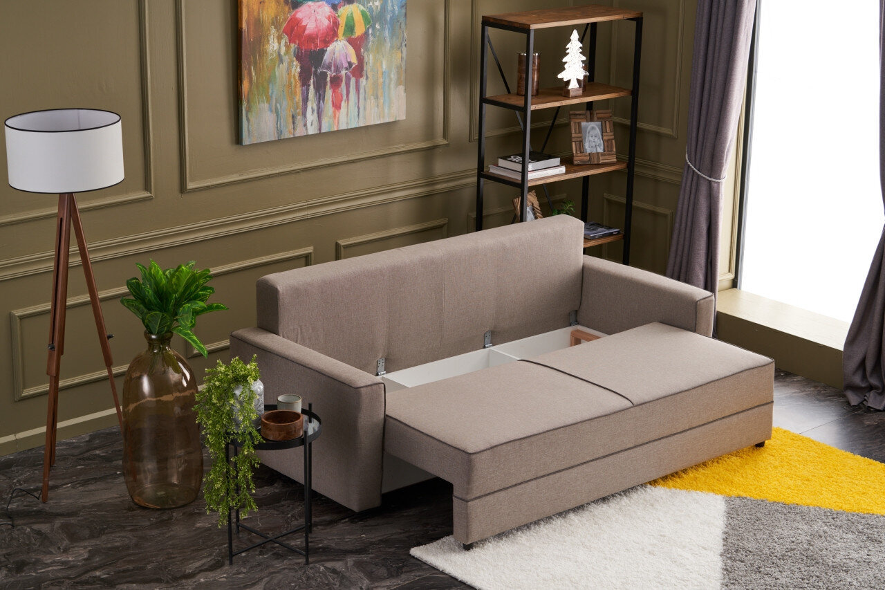 Sofa-lova Ece, smėlio spalvos kaina ir informacija | Sofos | pigu.lt