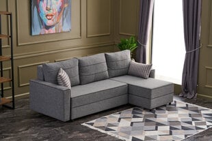 Kampinė sofa-lova Ece Right, pilka цена и информация | Угловые диваны | pigu.lt