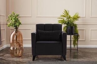 Fotelis Ova 1, juodas цена и информация | Кресла в гостиную | pigu.lt