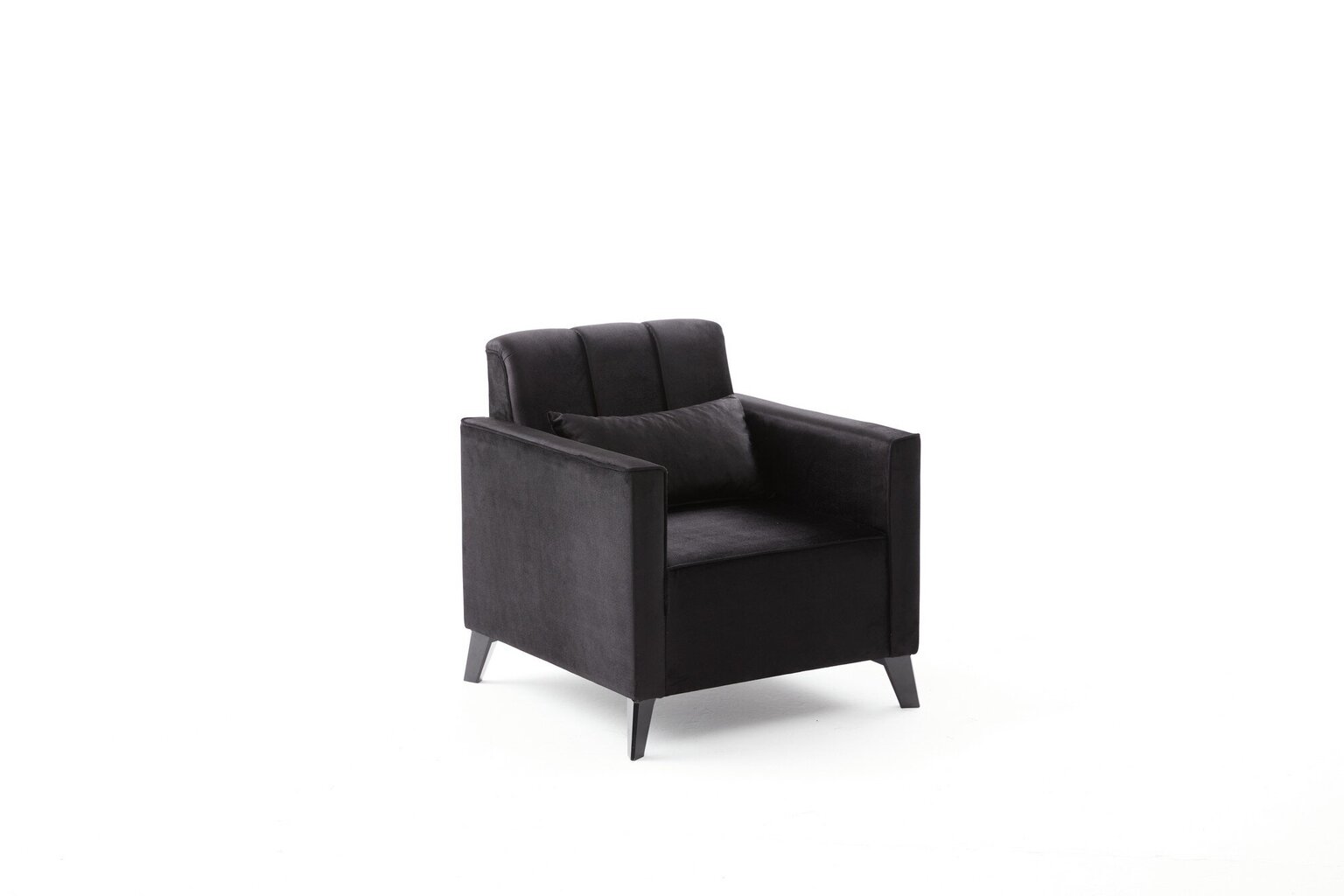Fotelis Ova 1, juodas kaina ir informacija | Svetainės foteliai | pigu.lt