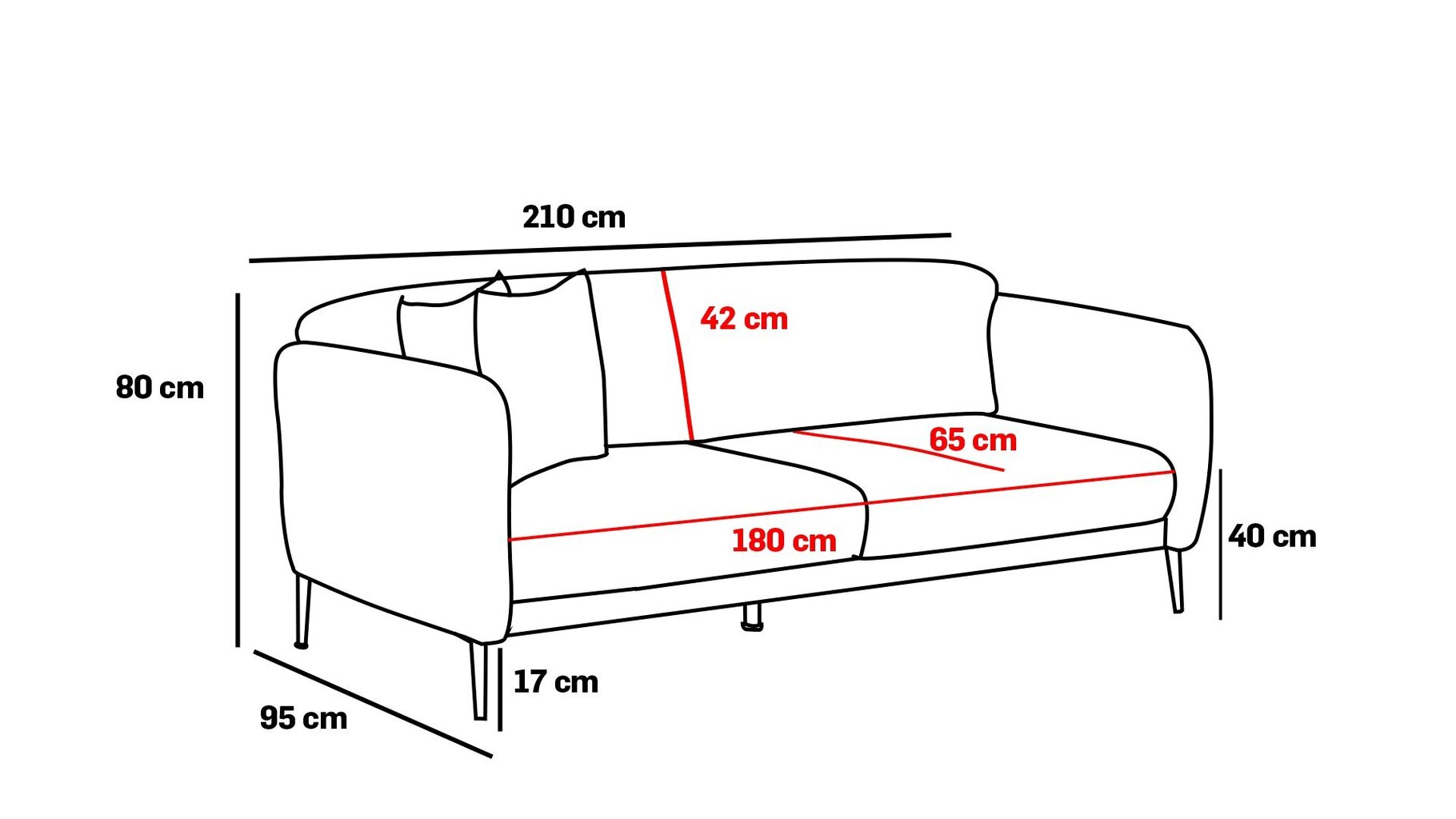 Sofa-lova Venus, smėlio spalvos kaina ir informacija | Sofos | pigu.lt