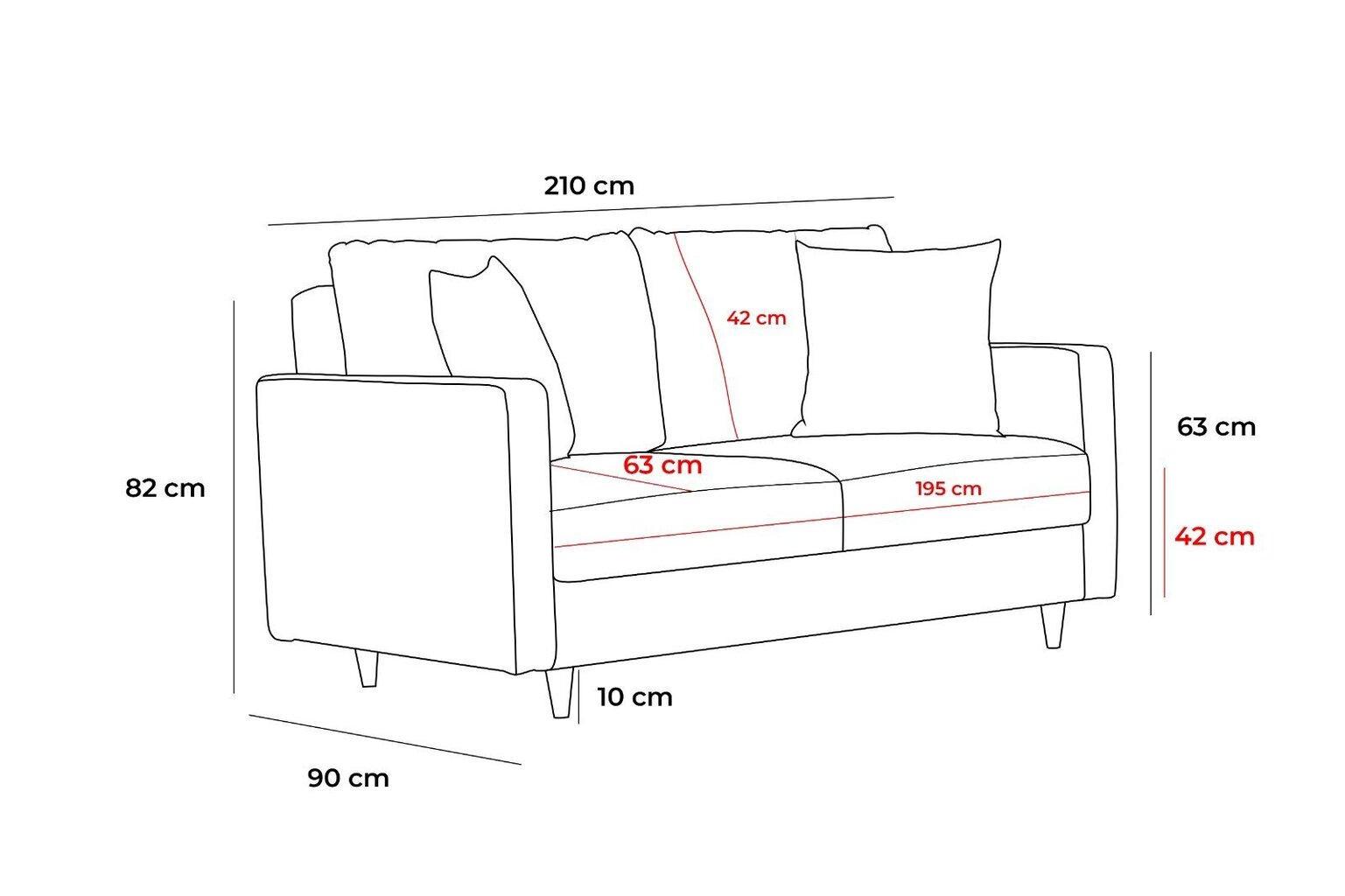 Sofa-lova Eva, pilka kaina ir informacija | Sofos | pigu.lt