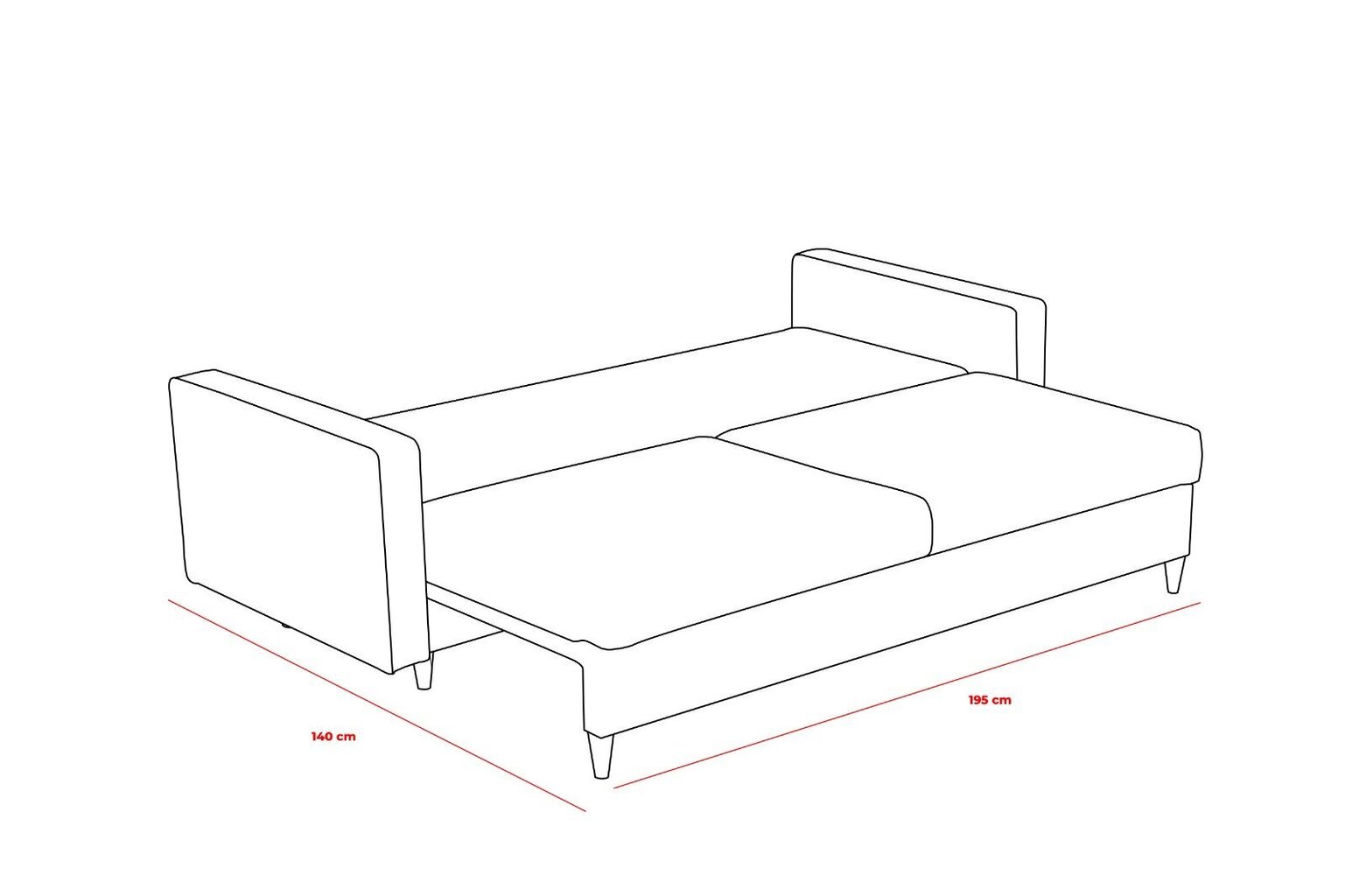 Sofa-lova Eva, smėlio spalvos kaina ir informacija | Sofos | pigu.lt