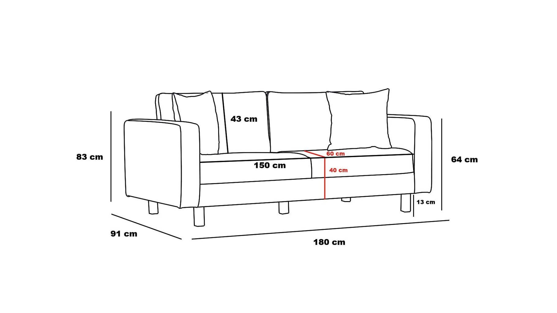 Sofa Berlin, pilka kaina ir informacija | Sofos, sofos-lovos | pigu.lt