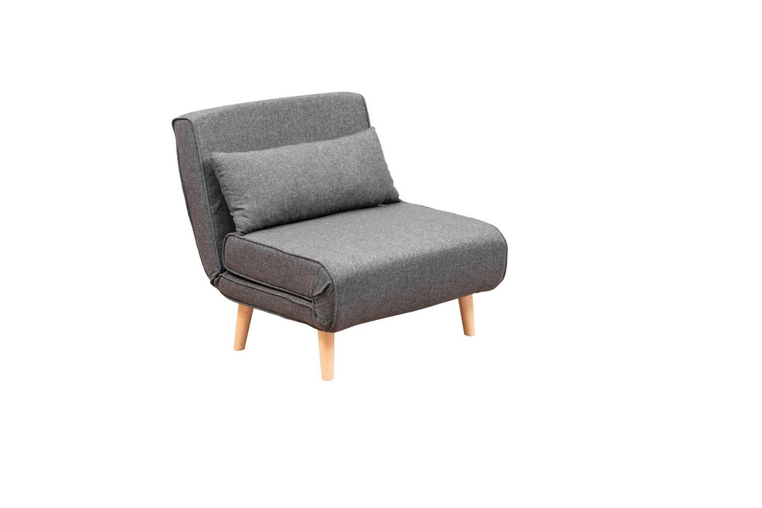 Fotelis lova Folde Single, pilkas kaina ir informacija | Svetainės foteliai | pigu.lt