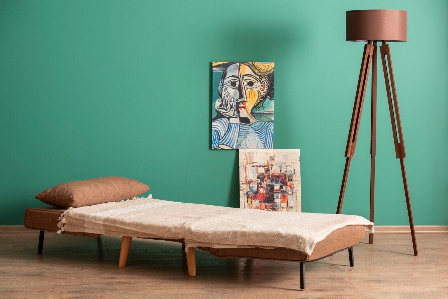Fotelis lova Folde Single, rudas kaina ir informacija | Svetainės foteliai | pigu.lt