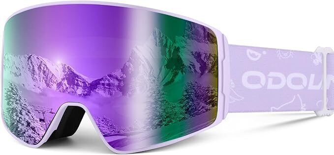 Vaikiški slidinėjimo akiniai Odoland MITUV, violetiniai kaina ir informacija | Slidinėjimo akiniai | pigu.lt