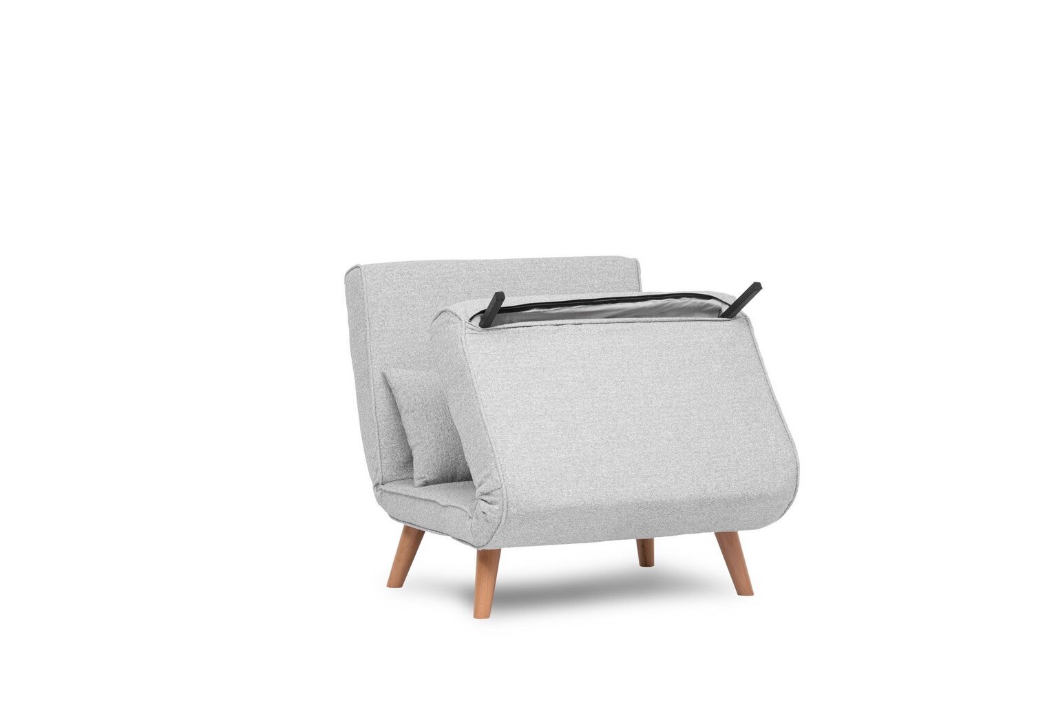 Fotelis lova Folde Single, pilkas kaina ir informacija | Svetainės foteliai | pigu.lt