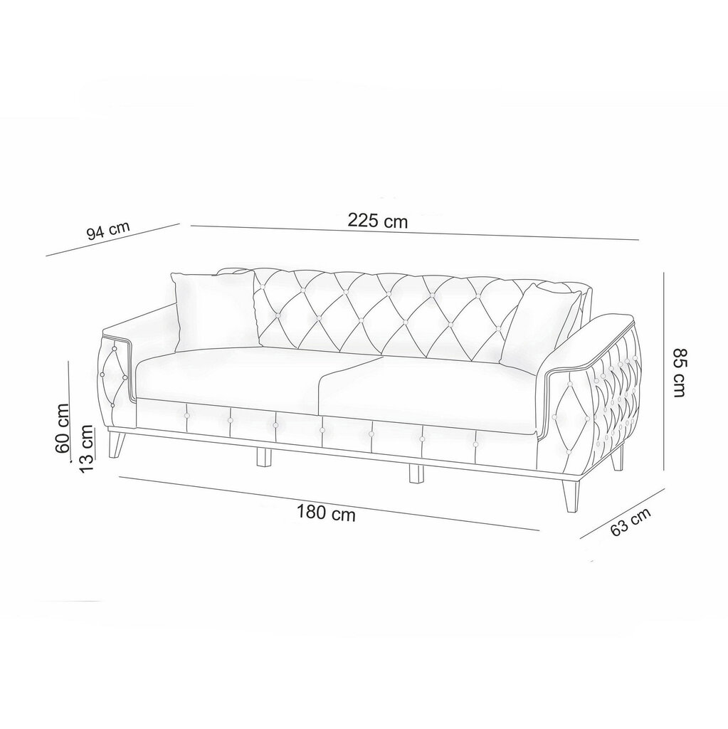 Sofa-lova Marta, mėlyna kaina ir informacija | Sofos | pigu.lt