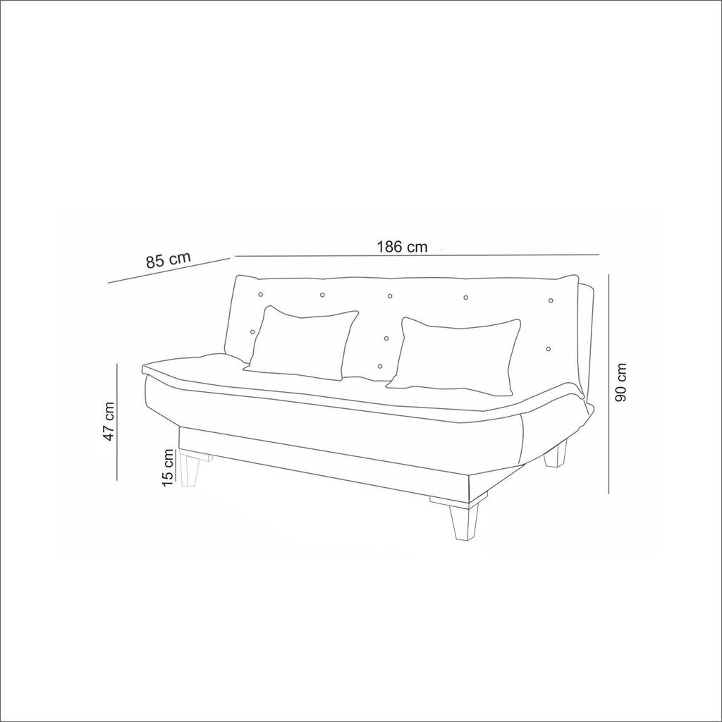 Sofa-lova Santo, pilka kaina ir informacija | Sofos | pigu.lt
