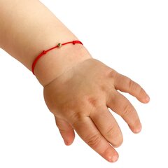 Детский браслет удачи из красной нити с камнем розового кварца цена и информация | Аксессуары для детей | pigu.lt