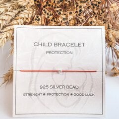Детский браслет удачи из красной нити со вставкой из серебра 925 пробы цена и информация | Аксессуары для детей | pigu.lt