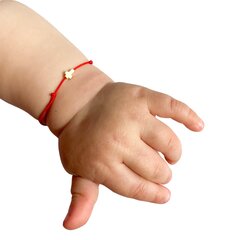 Детский браслет удачи из красной нити с золотым* крестом цена и информация | Аксессуары для детей | pigu.lt